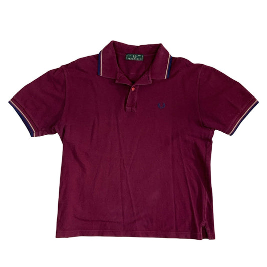 Vintage Burgundy Fred Perry Preppy Polo Shirt M L