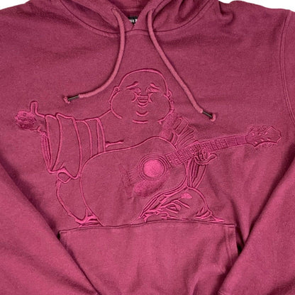 Vintage 90s True Religion Burgundy Red Happy Buddha Hoodie XL 2XL