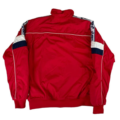 Vintage Asics Red Sports Track Jacket S M