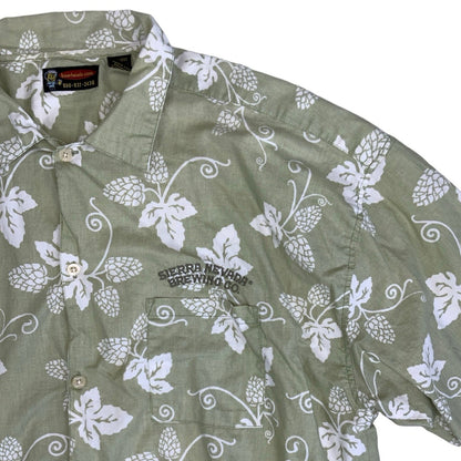 Vintage 90s 'Sierra Nevada Brewing Co.' Green Hawaiian Floral Short Sleeved Shirt XL 2XL