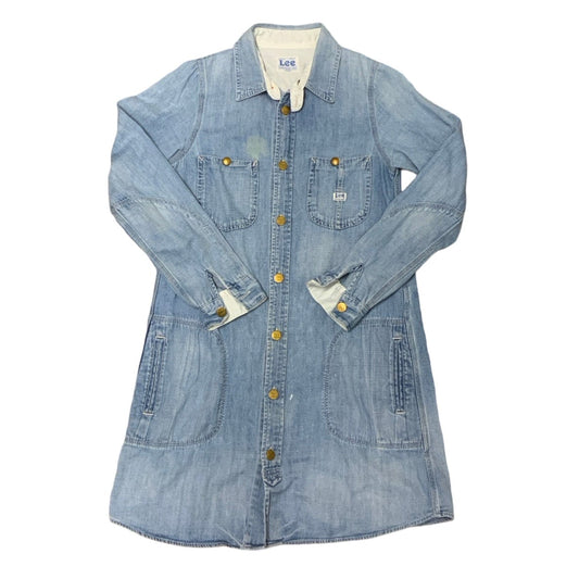 Vintage 90s Union Made Lee Distressed Denim Shirt 10 12 S