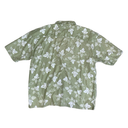 Vintage 90s 'Sierra Nevada Brewing Co.' Green Hawaiian Floral Short Sleeved Shirt XL 2XL