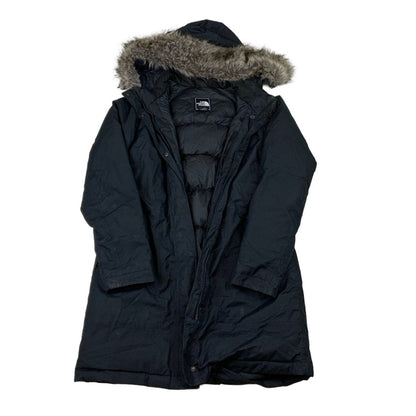 Vintage 'The North Face' Black Faux Fur Puffer Coat M 14 16
