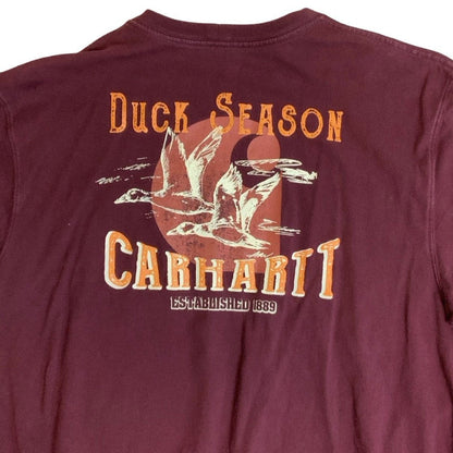 Burgundy Carhartt Workwear Long Sleeve Tee L XL