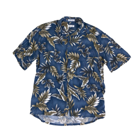 Vintage 'Pierre Cardin' Blue Hawaiian Floral Short Sleeved Shirt M L