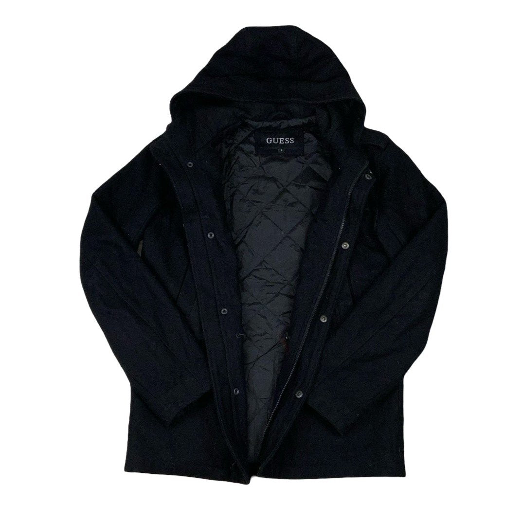 Vintage 1990s Guess Black Coat Outdoor Jacket Large
