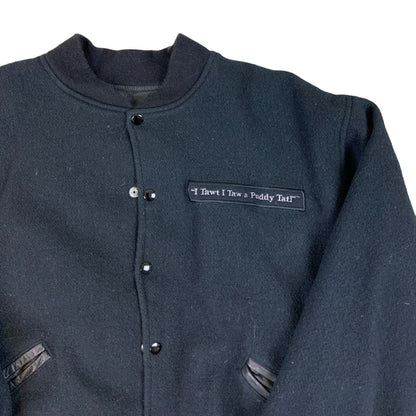 Vintage Looney Tunes Tweety Pie Black Varsity Jacket