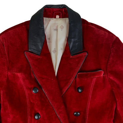 Vintage Double Breasted Suede Red Jacket