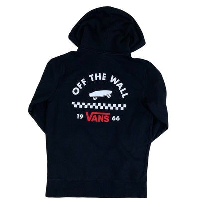 2019 'Vans Off The Wall' Skateboard Black Graphic Pull-Over Hoodie S M