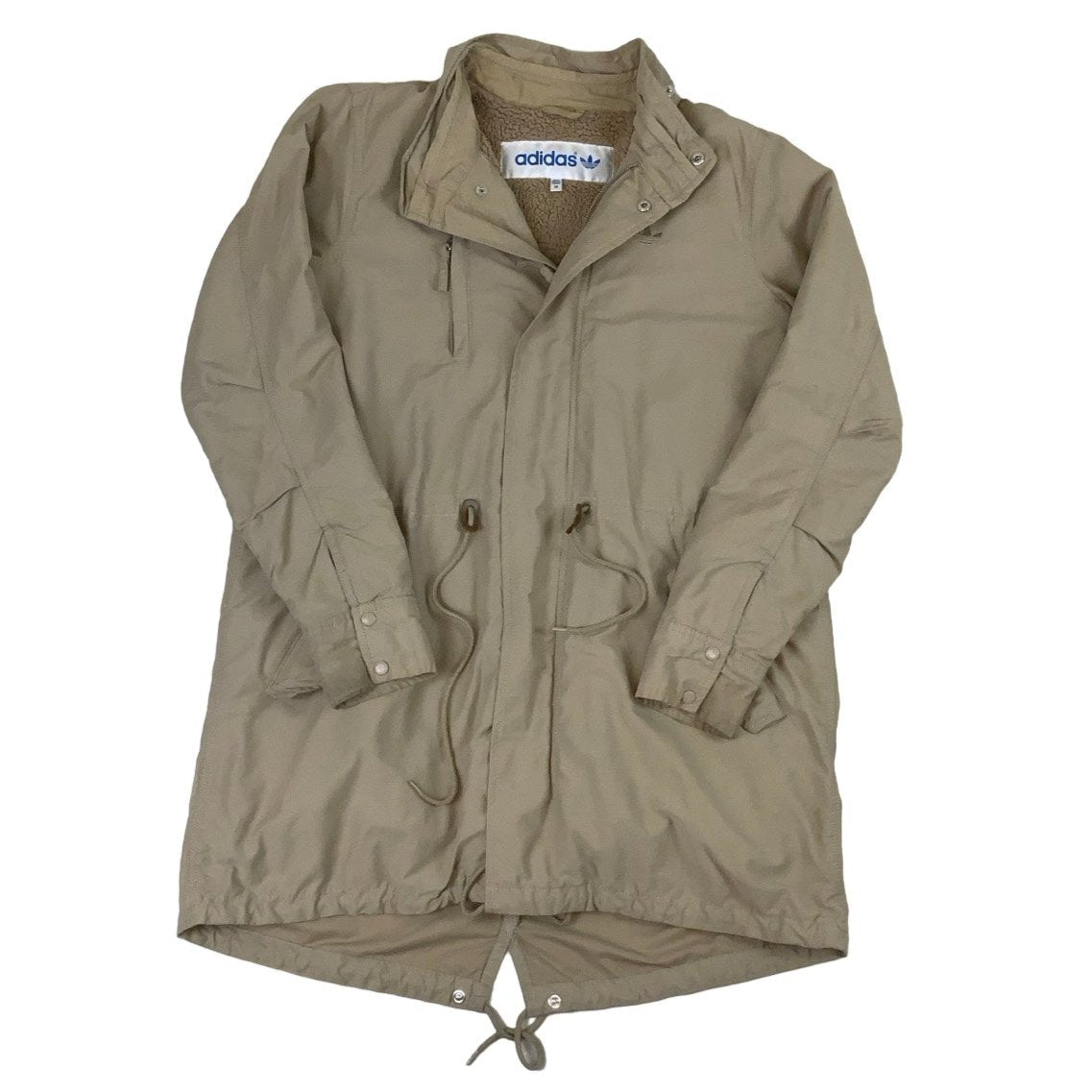 Adidas Y2K Beige Parka Fleece Lined Coat M 12 14 16
