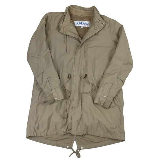 Adidas Y2K Beige Parka Fleece Lined Coat M 12 14 16