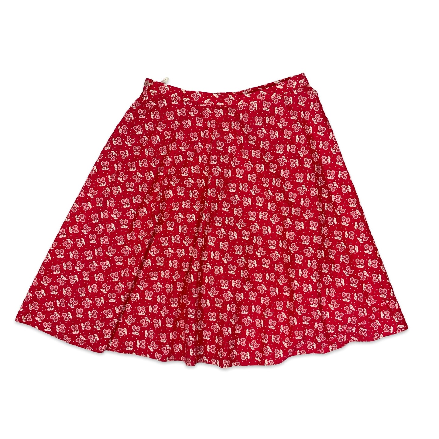 Vintage Floral Midi Skirt with Tiered Pleated Detail 16