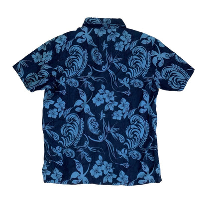 Vintage 'Quicksilver' Blue Hawaiian Floral Short Sleeved Shirt M L