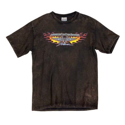 Vintage 90s 'American Car Club Sweden' Brown Acid Wash Graphic T-Shirt S
