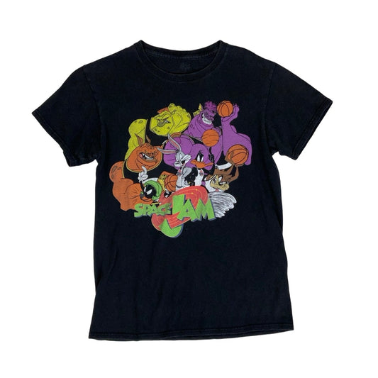 Vintage 90s 'Space Jam' Grey Cartoon Graphic T-Shirt S