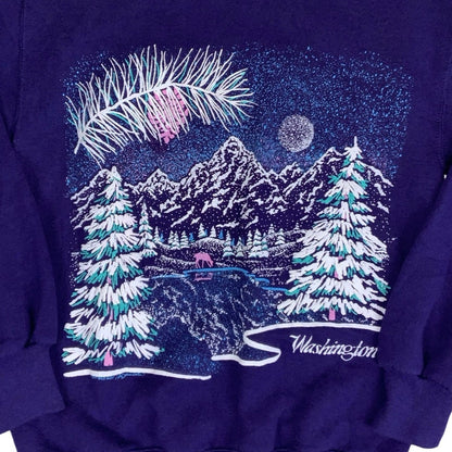 Vintage 90s 'Washington' Purple Christmas Graphic Sweatshirt XS