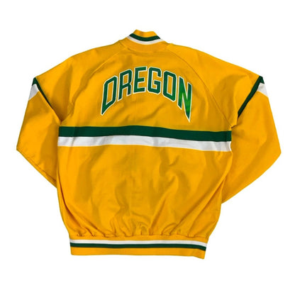 Vintage 90s Oregon Ducks Yellow Green Bomber Varsity Jacket M L