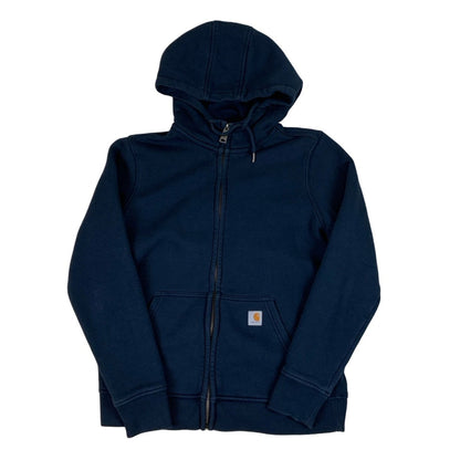 Preloved Navy Carhartt Workwear Zip up Hoodie XS S 8 10