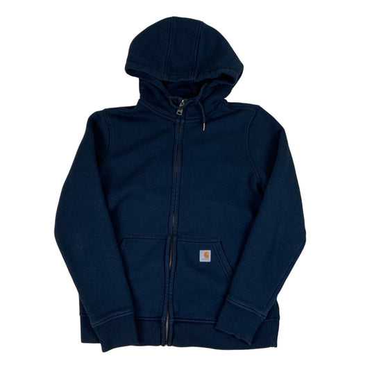Preloved Navy Carhartt Workwear Zip up Hoodie XS S 8 10