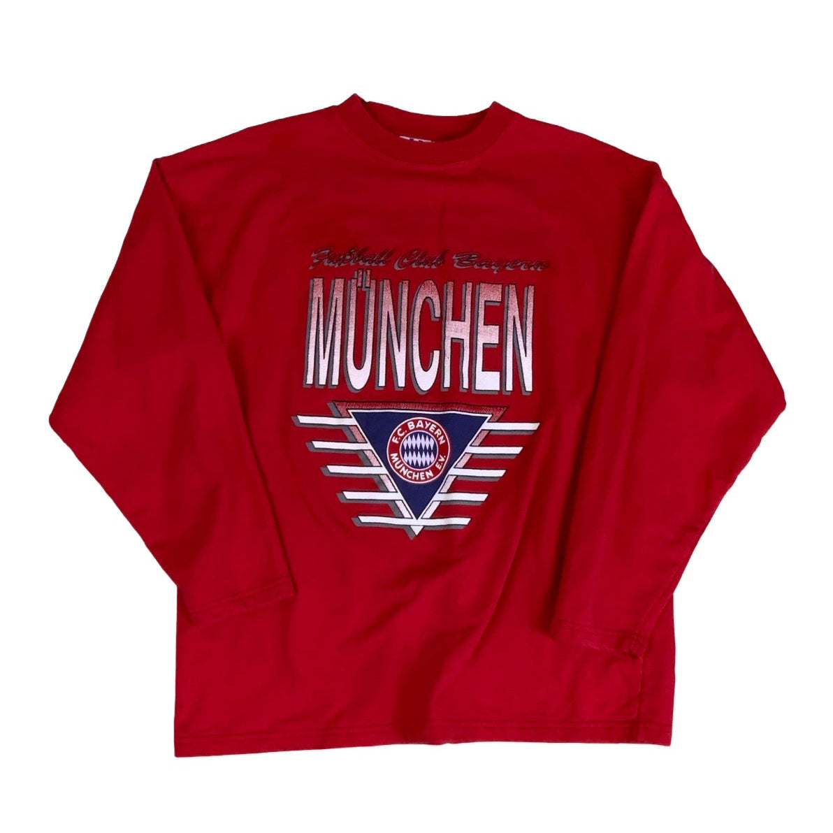 Vintage 90s 'Football Club Bayern München' Red 'Universal Athletics' Graphic Sweatshirt M L