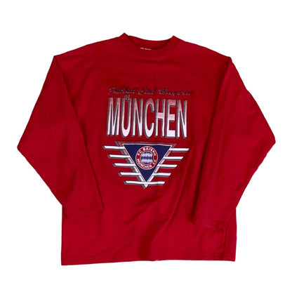 Vintage 90s 'Football Club Bayern München' Red 'Universal Athletics' Graphic Sweatshirt M L