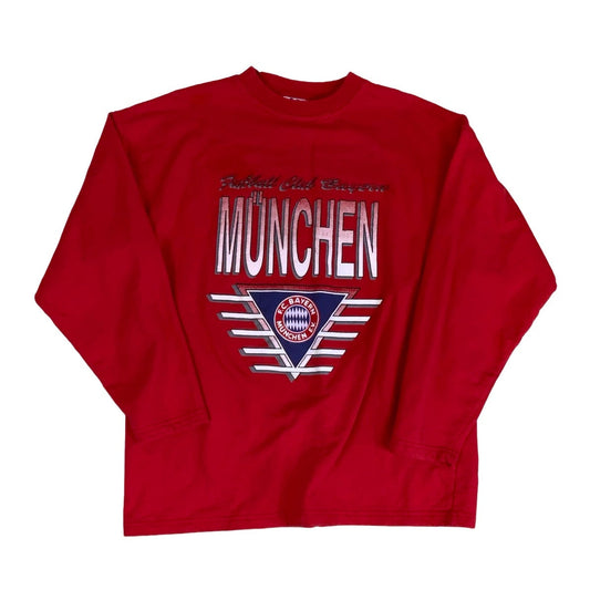 Vintage 90s 'Football Club Bayern München' Red 'Universal Athletics' Graphic Sweatshirt M L