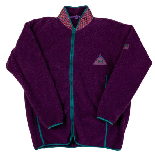 Vintage 90s Helly Hansen Purple Outdoor Fleece Zip Up Jacket L XL