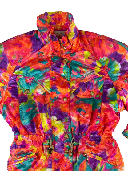 Vintage 90s Ellesse Bright Pattern Retro Ski Jacket M L