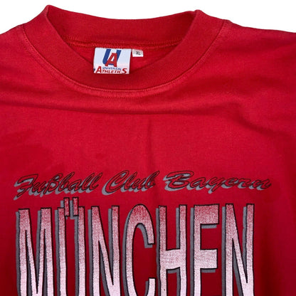 Vintage 90s 'Football Club Bayern München' Red 'Universal Athletics' Graphic Sweatshirt M L