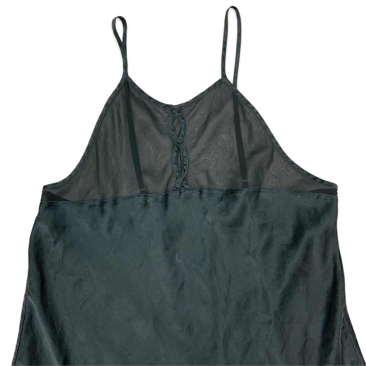 Vintage Black Silk Mini Dress 10 12