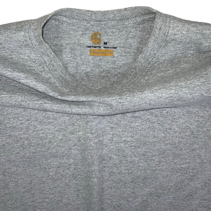 Vintage 90s 'Carhartt' Grey Long Sleeved Spell-Out T-Shirt M