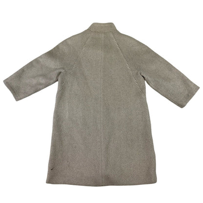 Grey Striped Wool Long Coat 14 16