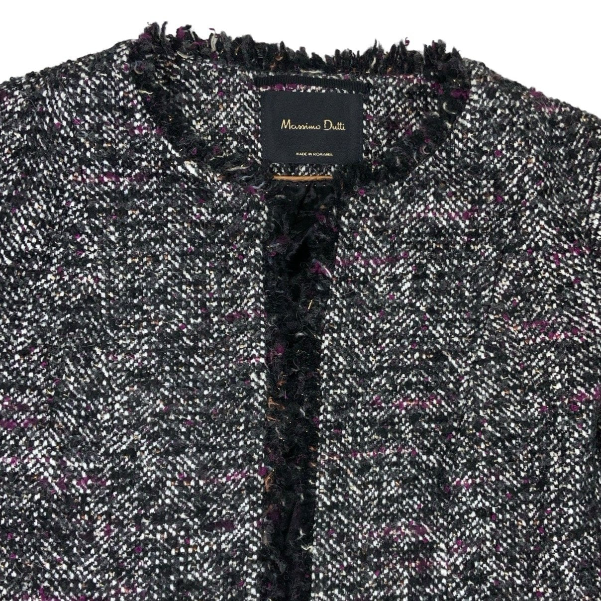 Vintage 'Massimo Dutti' Purple White Black Twee Jacket S 10 12