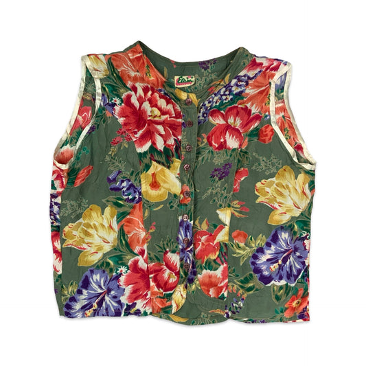 Y2K Floral Button Up Crop Top 12