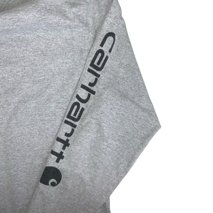 Vintage 90s 'Carhartt' Grey Long Sleeved Spell-Out T-Shirt M