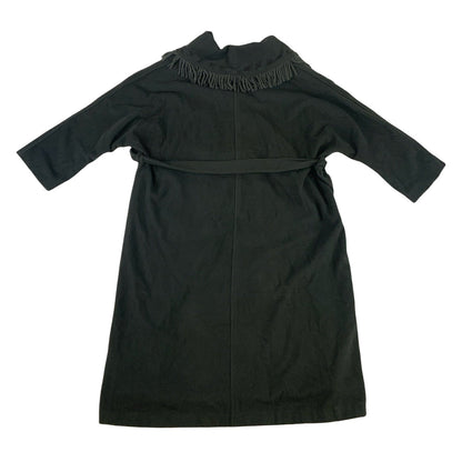 Vintage Green Wool Tassel Collar Long Coat 14 16