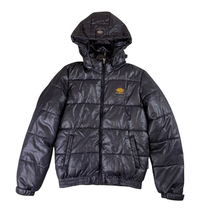 Y2k Dark Grey Shiny Dickies Puffer Jacket XS S