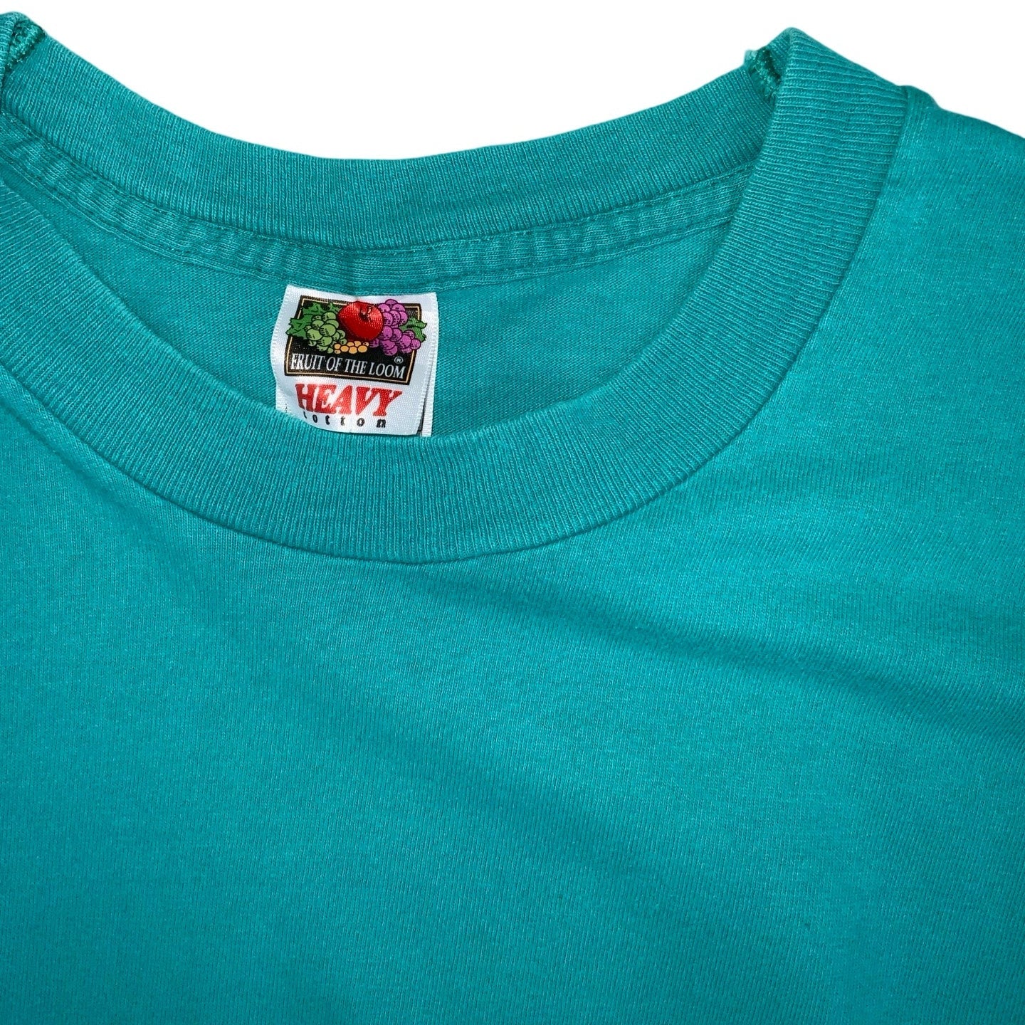 Vintage 90s 'Fruit of the Loom' Green Surf Graphic Short Sleeved Single Stitch T-Shirt M L