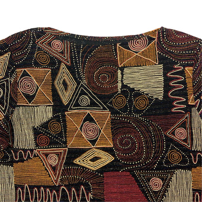 Vintage Abstract Multicoloured Gems Print Top 14