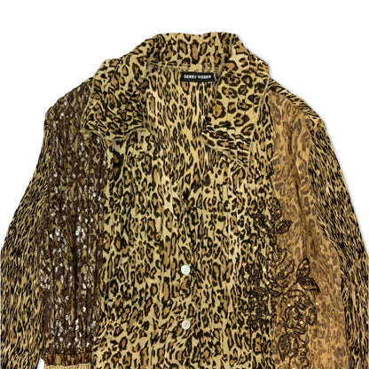 Y2K Cheetah Print Pleated Blouse 16