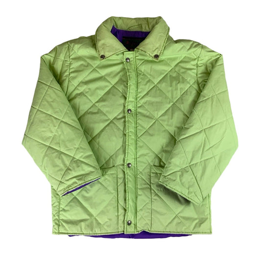 Vintage Fila Lime Green Collar Quilted Jacket L XL