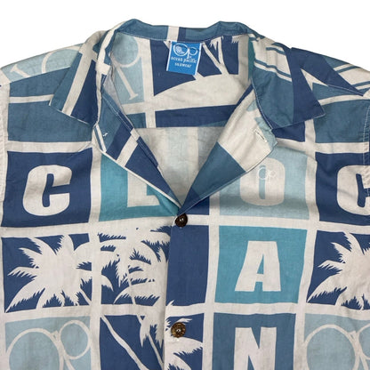 Vintage 'Ocean Pacific Sunwear' Blue Hawaiian Palm Tree Short Sleeved Shirt M L