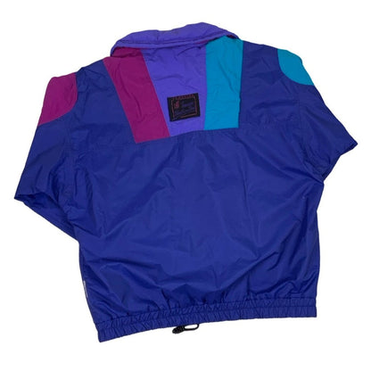 Vintage 90s 'Schöffel Image Unlimited' Pink Purple Green Pull-Over Windbreaker XL