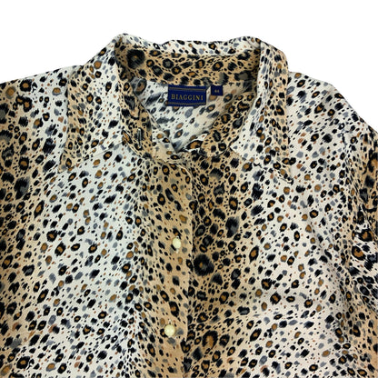 90s Cheetah Print Blouse 16