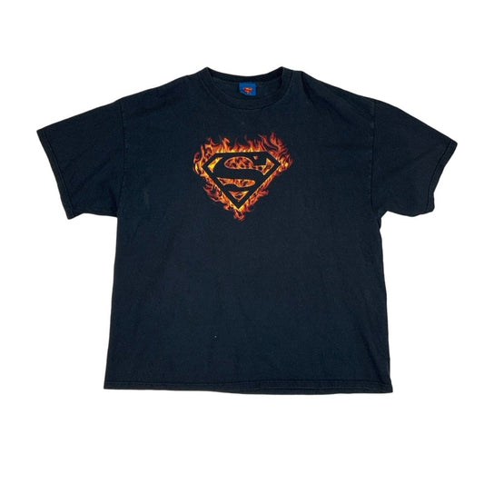 90s Superman Flame Graphic Tee M L XL