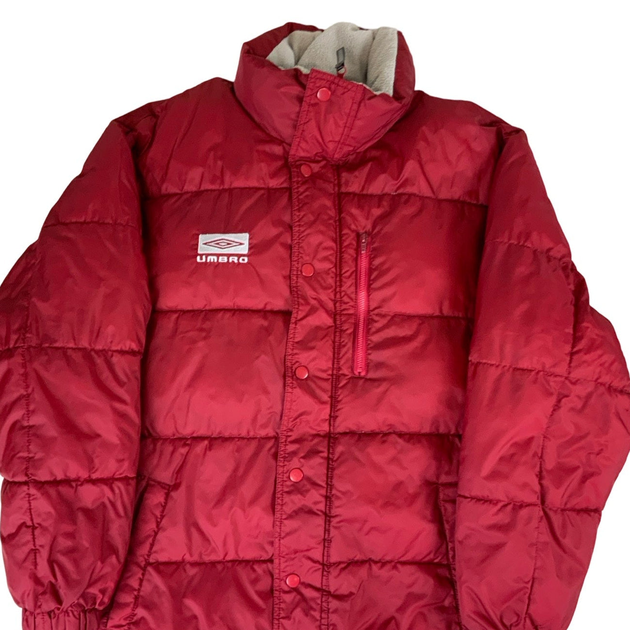 Vintage 90s Umbro Puffer Red Jacket L XL