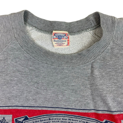 Vintage 90s Budweiser Graphic Grey Sweatshirt S M
