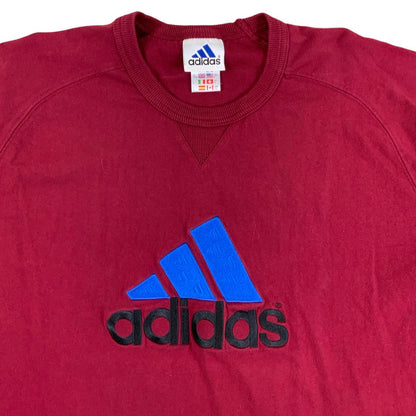 90s Adidas Burgundy Logo Short Sleeve T-Shirt M L