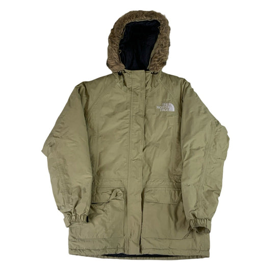 Vintage The North Face 00s Cream Faux Fur Hooded Parka S M