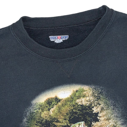 Vintage 90s Jerszees Deer Fish Graphic Crewneck Sweatshirt M L